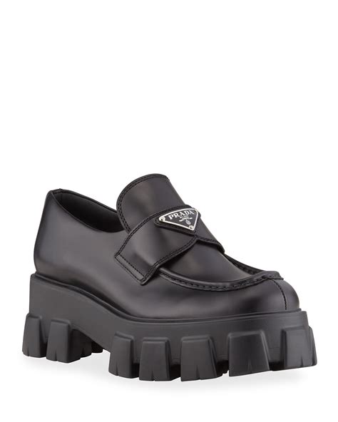 prada womens loafers|platform loafers women prada.